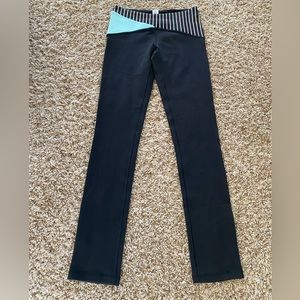 Ivivva Girls leggings with cute striped top band